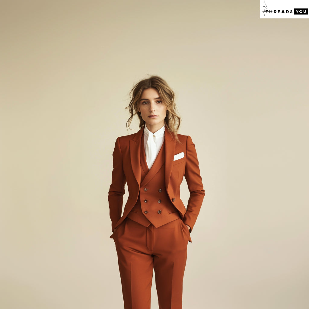 Terracotta three piece suit