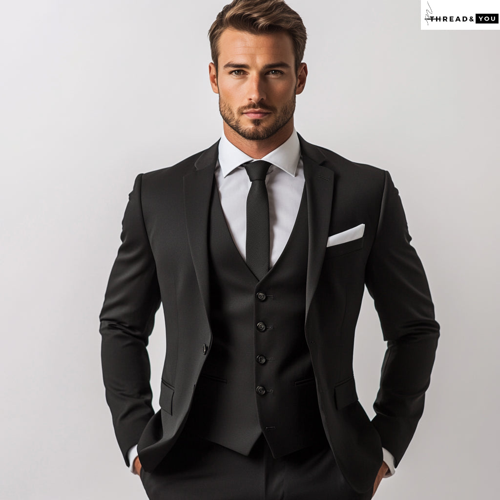 Black three piece suit