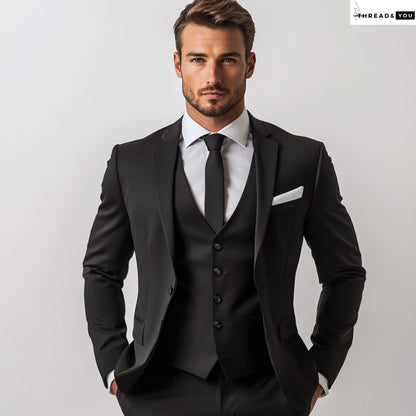 Black three piece suit