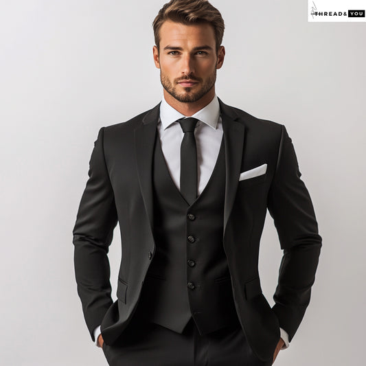 Black three piece suit