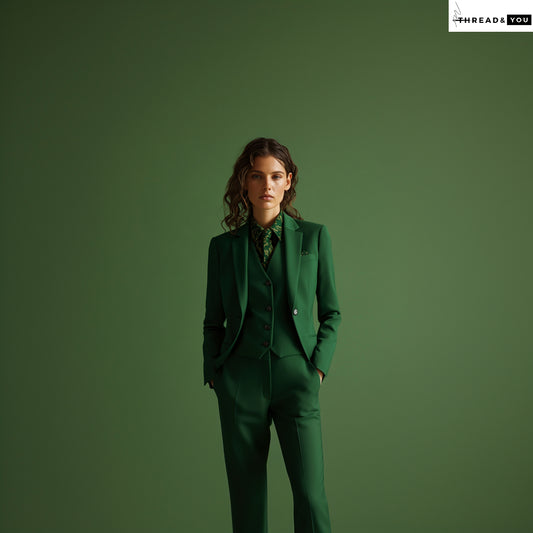 Forest green three piece suit