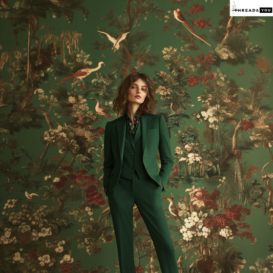 Forest green three piece suit