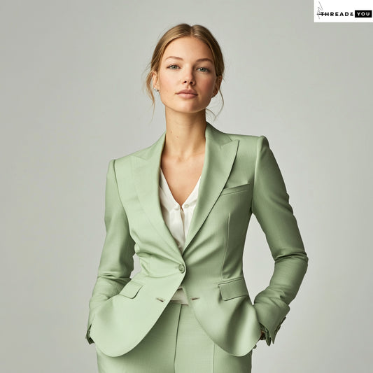 Sage green three piece suit