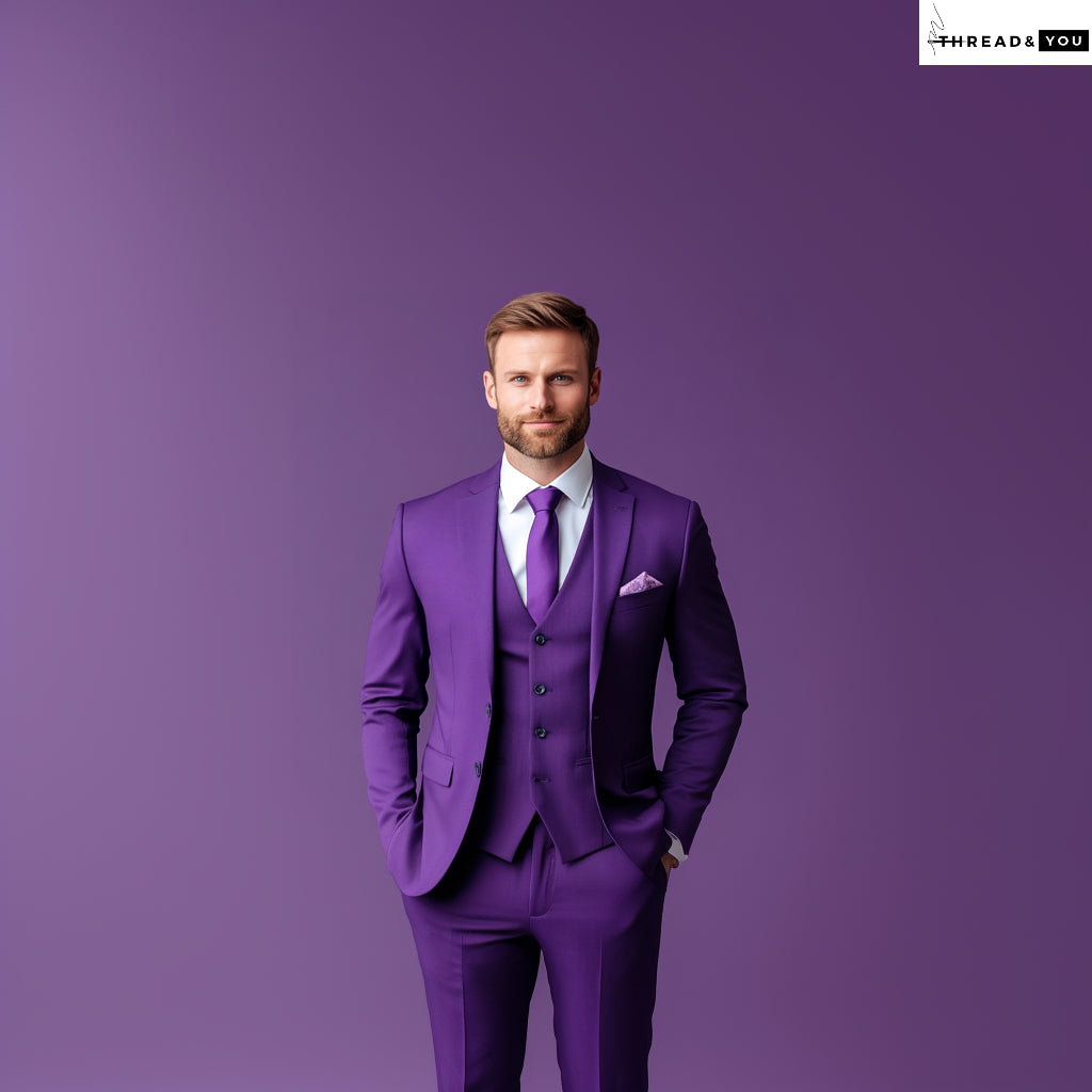 Purple three piece suit