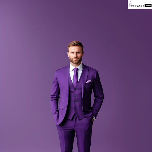Purple three piece suit