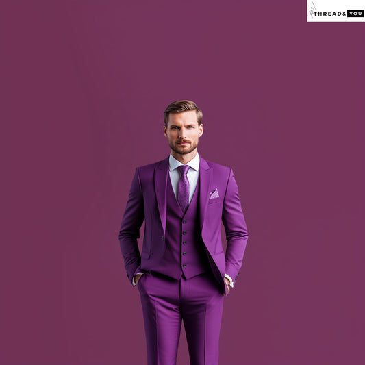 Violet three piece suit