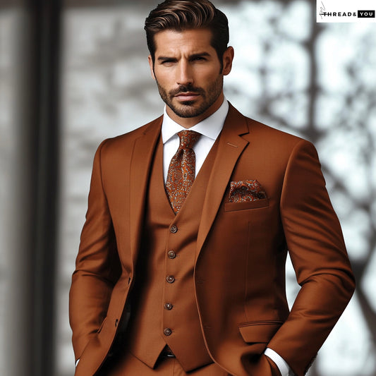 Terracotta three piece suit