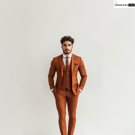 Rust three piece suit
