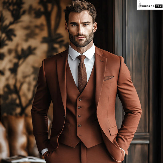 Rust three piece suit