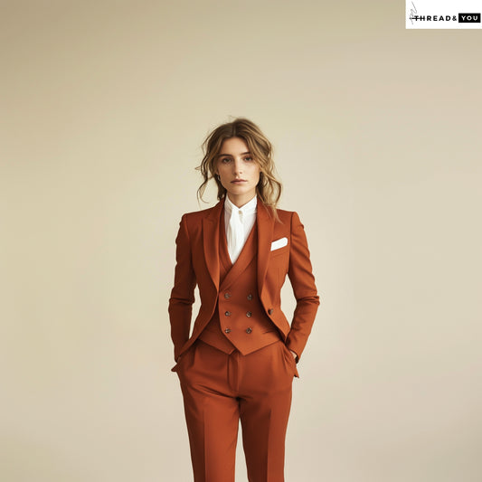Terracotta three piece suit