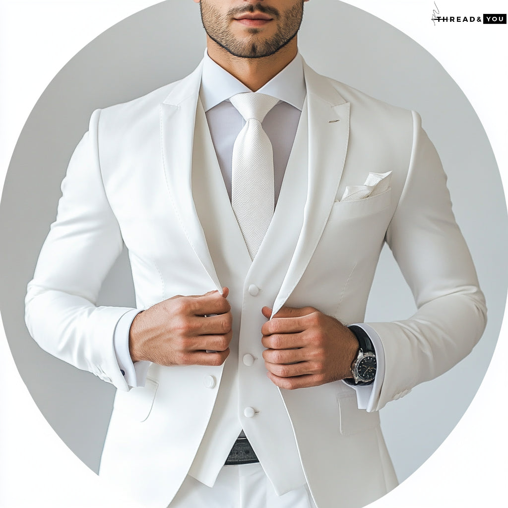 White three piece suit
