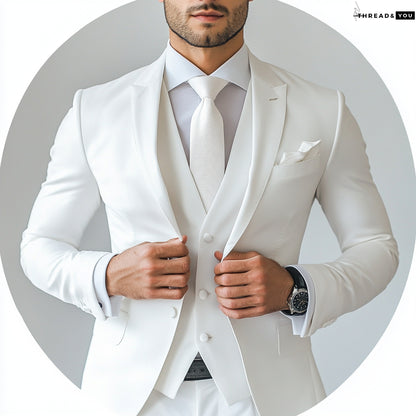 White three piece suit