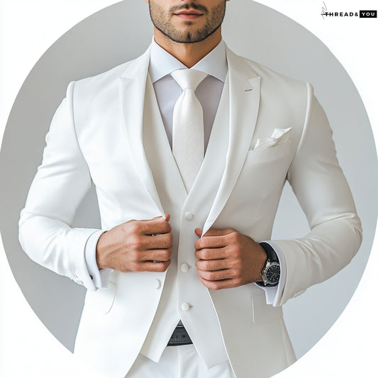 White three piece suit