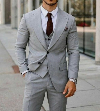 Grey three piece suit