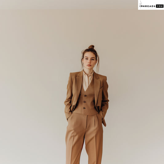 Caramel brown three piece suit