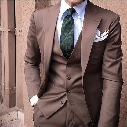 Brown three piece suit