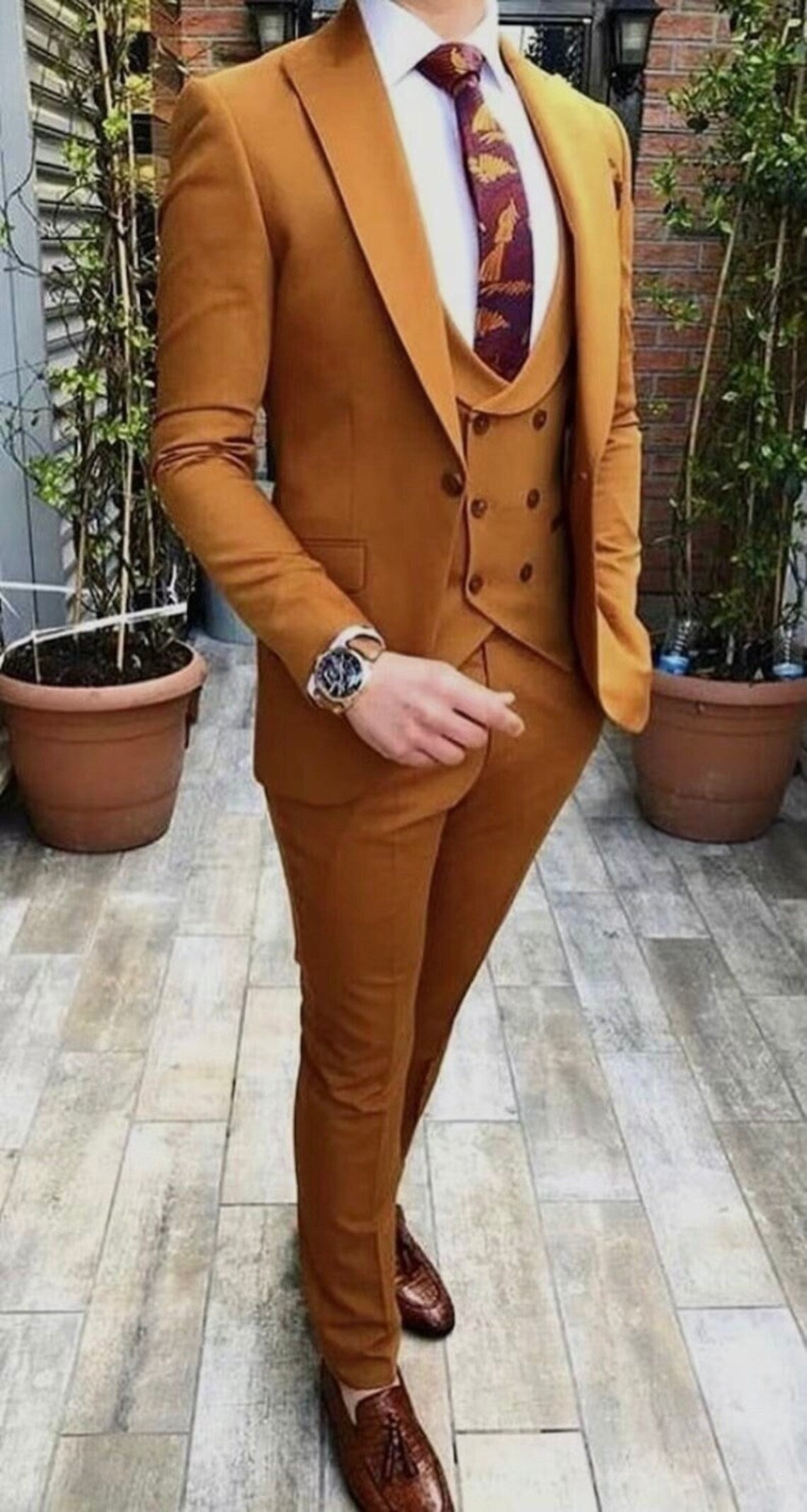 Yellow three piece suit