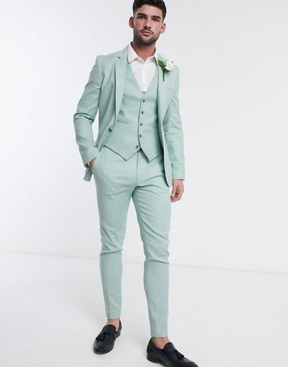 Mint green three piece suit