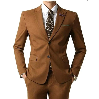 Bestseller Tan Slim Fit Suit with Wide Notch Lapel – Redefine Timeless Elegance