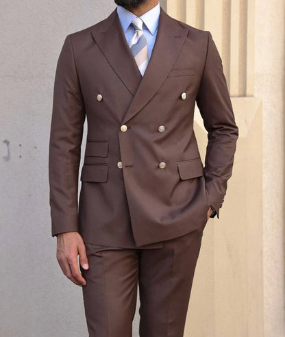 Brown two piece suit