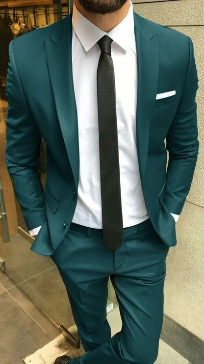 Teal two piece suit