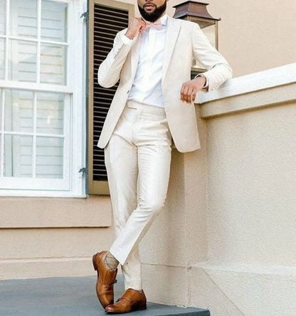 beige two piece suit