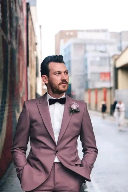 Rosewood Radiance: Luxurious Two-Piece Suit for All Seasons